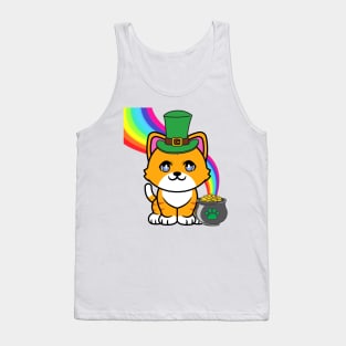 Cute Orange cat is a leprechaun Tank Top